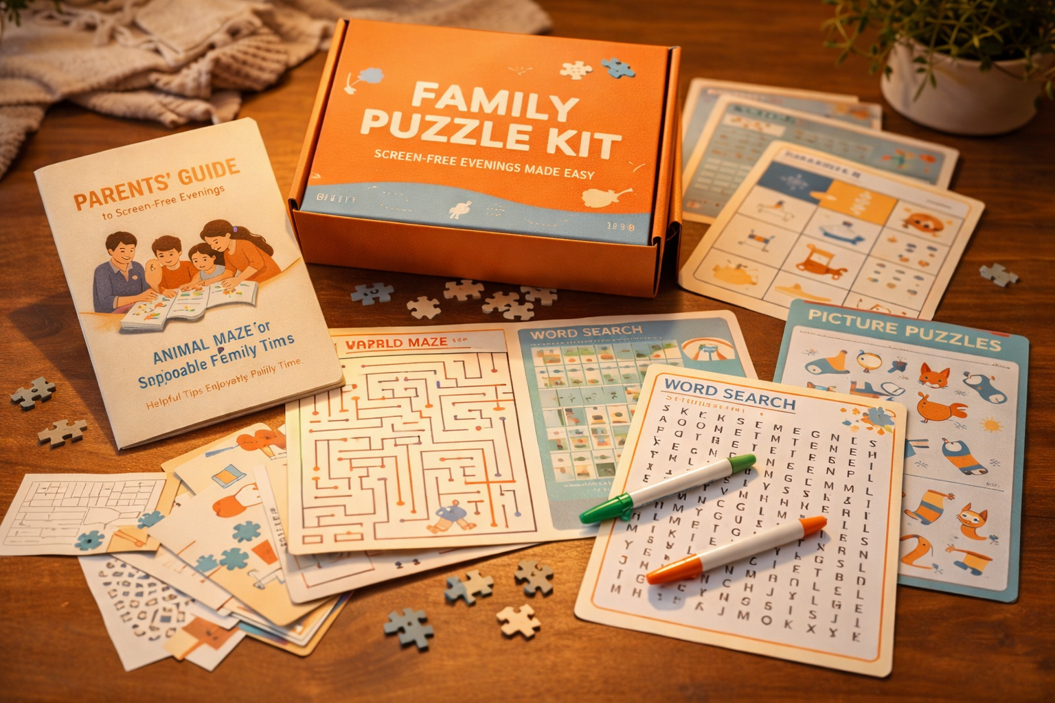 Family Puzzle Kit for Screen-Free Evenings (Ages 6–12)